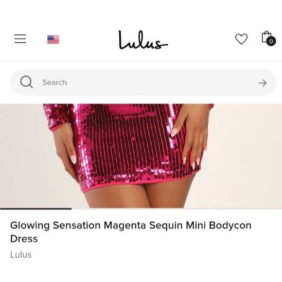 Lulus Glowing Sensation Magenta Sequin Mini Bodycon Open Back Dress Size Small - Picture 4 of 11
